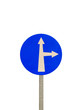 blue bright road sign
