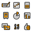 office object icon set