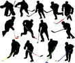 Hockey Players Vector Silhouettes Hockey Players Vector Silhouettes