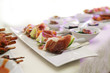 Fresh food on plates