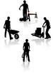 Hight quality construction workers silhouettes Hight quality construction workers silhouettes