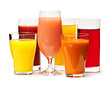 Glasses of various juices Glasses of various juices