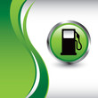 Gas pump on vertical green wave backdrop