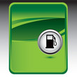 Gas pump on green background