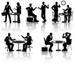 High quality business people silhouettes in different situations High quality business people silhouettes in different situations