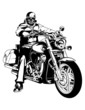 Vector: Biker on a chopper motorcycle. Biker on a chopper motorcycle.