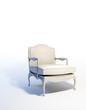 White armchair in an empty abstract interior