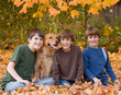 Boys in the Fall Leaves Boys in the Fall Leaves