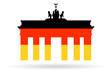 brandenburg arch with flag vector