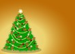 Weihnachtsbaum auf goldenem Hintergrund Weihnachtsbaum auf goldenem Hintergrund