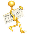 Gold Guy With Blank Check