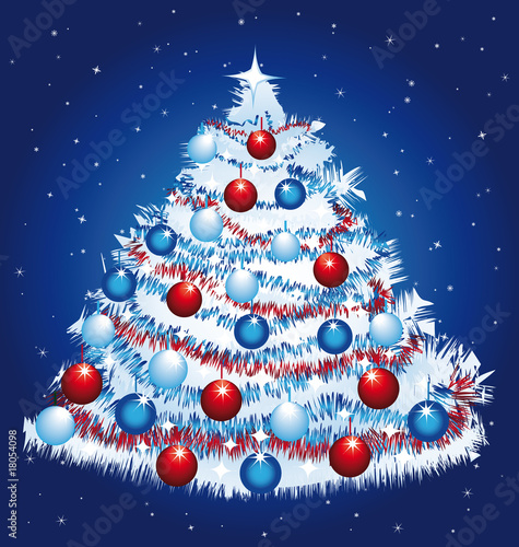 Christmas tree on a starry night