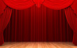 Red velvet curtain opening scene