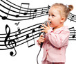 Little girl with microphone