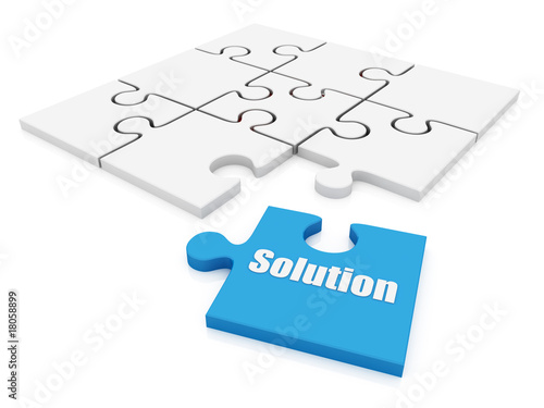 Illustration: solution blue puzzle solution blue puzzle