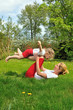 Mother and daughter - training