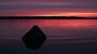Scenic sunset by the lake