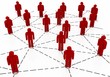 Business team Network, red color