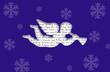 Weihnachtskarte Engel blau