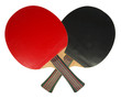 Two ping pong paddles isolated on white