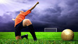 Happiness footballer - outdoor