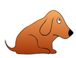 sitting small dog - vector