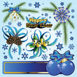 Set of elements for design by New Year and Christmas Set of elements for design by New Year and Christmas