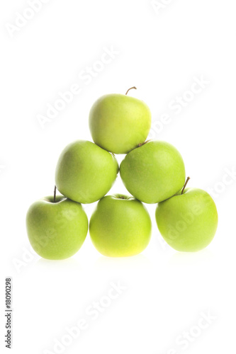 Photo: apple piramide on white apple piramide on white