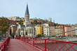 passerelle saint georges, à lyon, en france