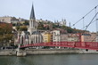 passerelle saint georges, à lyon, en france