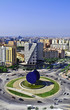 Roundabout  in Valencia Spain with modern architecture.