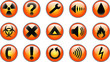 Orange glossy symbols