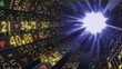 Stock market tickers sliding in tunnel arrangement