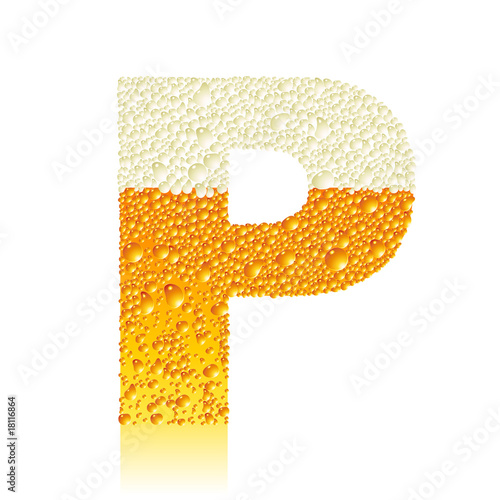 Vector: alphabet beer P alphabet beer P