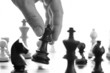 Chess game black queen advances