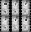 Photo : Grunge film countdown in dark color