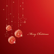 simple celebration card with baubles and shining stars