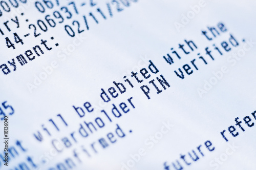 Photo: Close up of till receipt Close up of till receipt