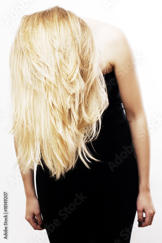 blonde hairs of young woman