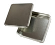 Foto: Square metal container with lid isolated on white background Square metal container with lid isolated on white background