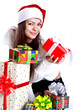 beautiful woman with holiday gift