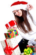 beautiful woman with holiday gift