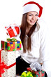 beautiful woman with holiday gift