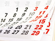 Close up a calendar page