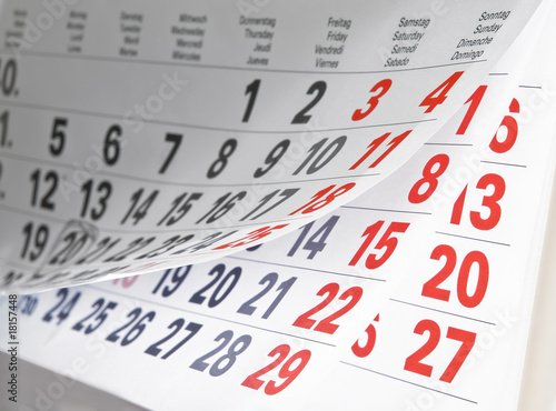 Foto: Close up a calendar page Close up a calendar page