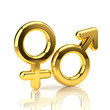 Male And Female Symbols isolated on white