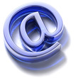 Email sign. Blue glass