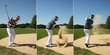 Golfschlag aus Sandbunker - Serienaufnahme
