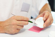 Gipsmodell mit Sonde ausblocken