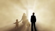 family before a cross